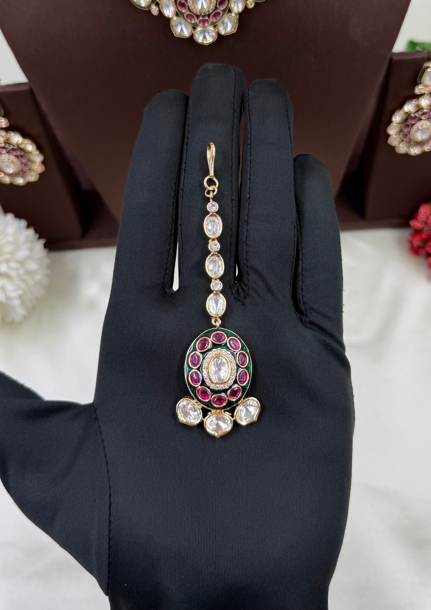 Reena Mina Kari Moissanite Kundan Necklace
