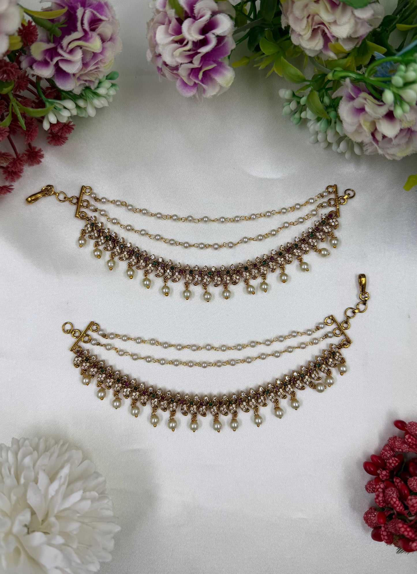 Mohini Victorian Three Layer Ear Chain