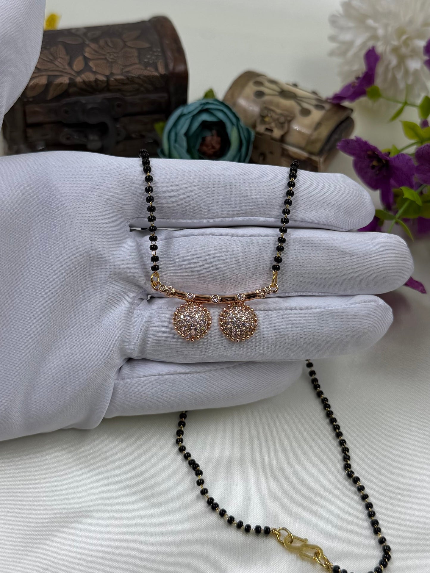 Double Dangler Rose Gold Mangalsutra