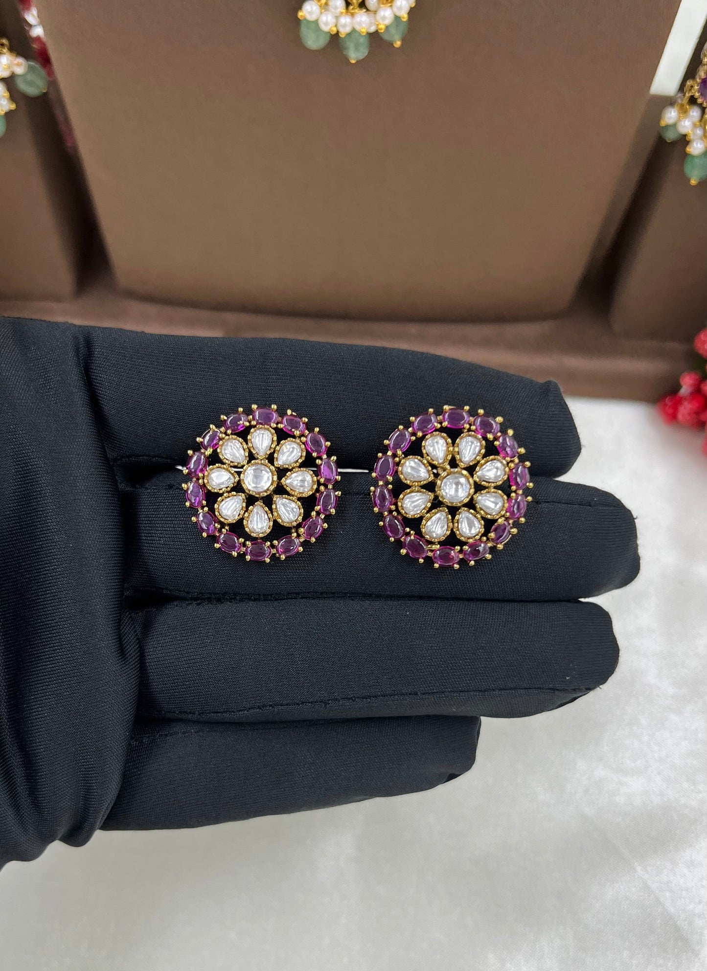 Rumani Multi Drop Kundan Choker Necklace.