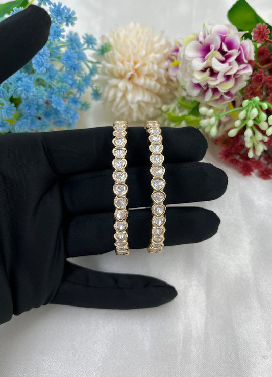 Leena Moissanite Kundan Bangles