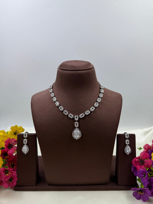 Suvarna Delicate American Diamond Necklace 