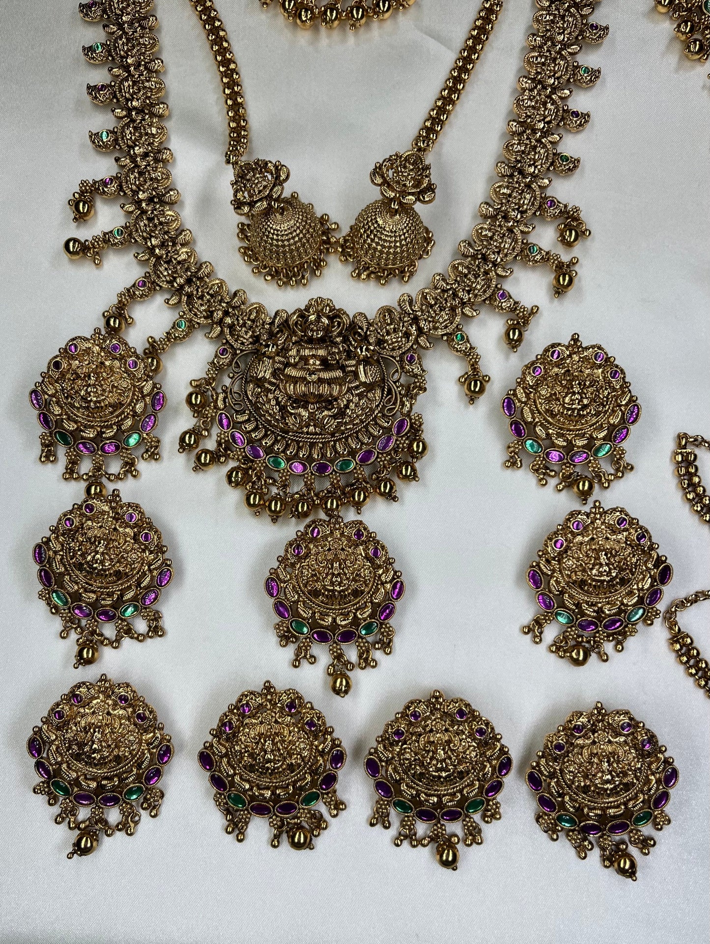 Bridal Temple Jewelry Set with Lakshmi Design