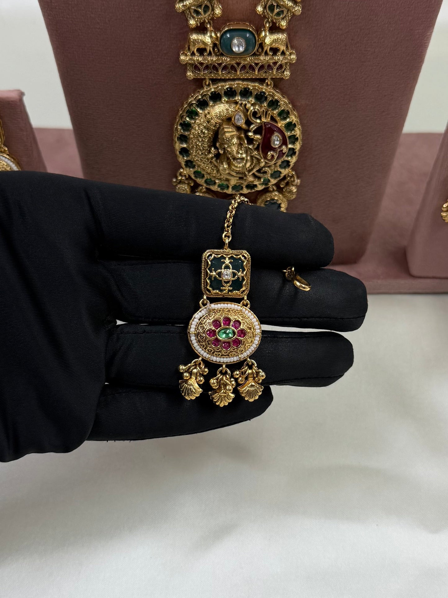 Madhavi Heritage Temple Combo Set