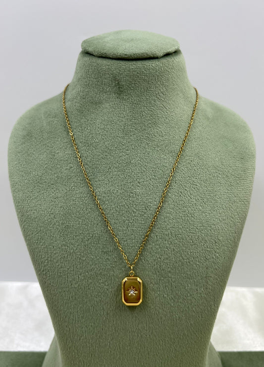 Emerald Diamond Dot Necklace