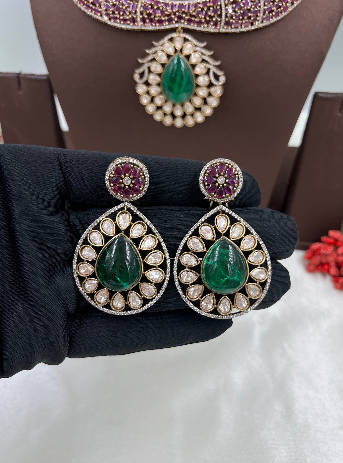 Gowri Premium Moissanite Kundan Necklace