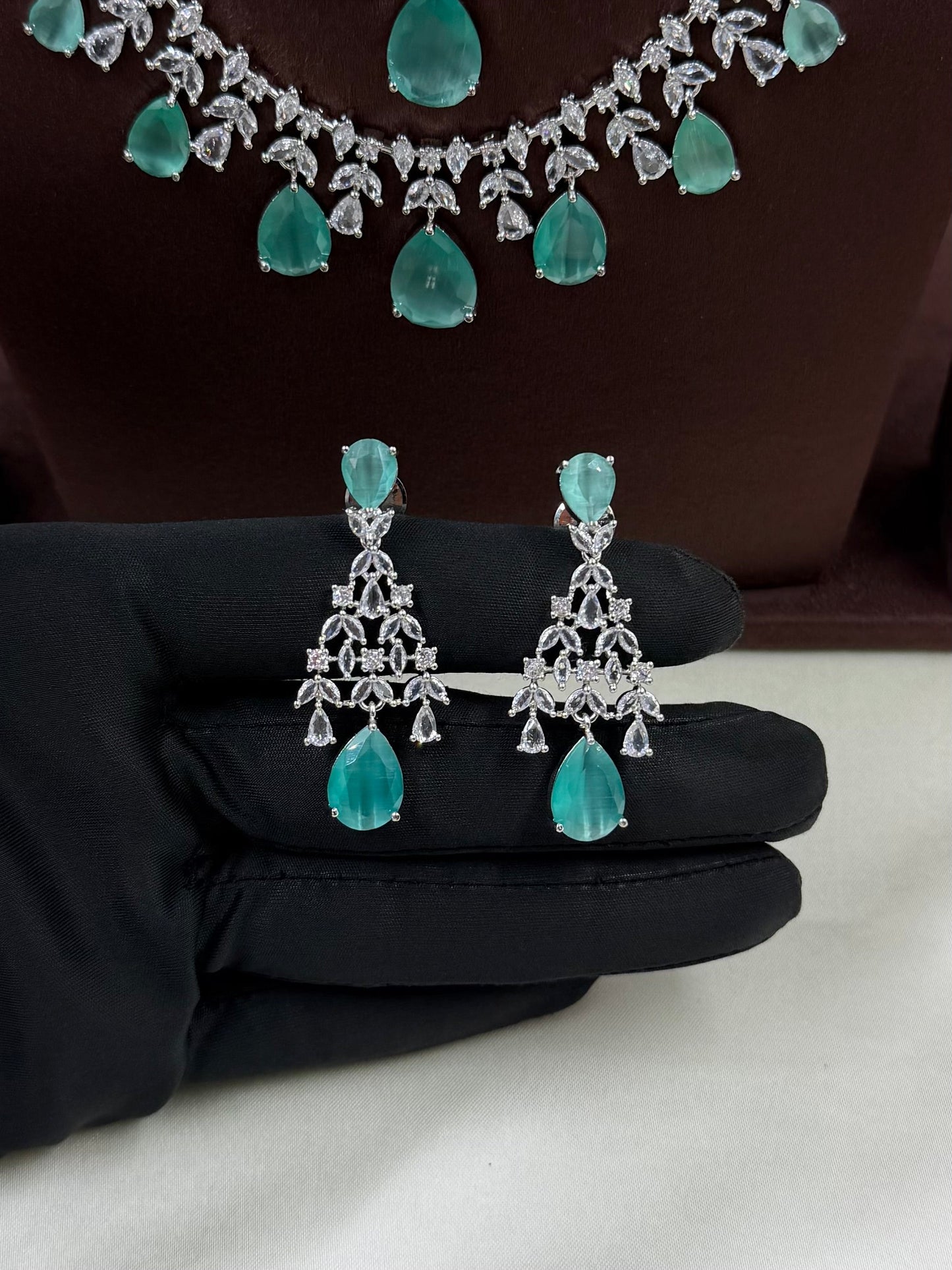 Nora American Diamond Double Layering Necklace