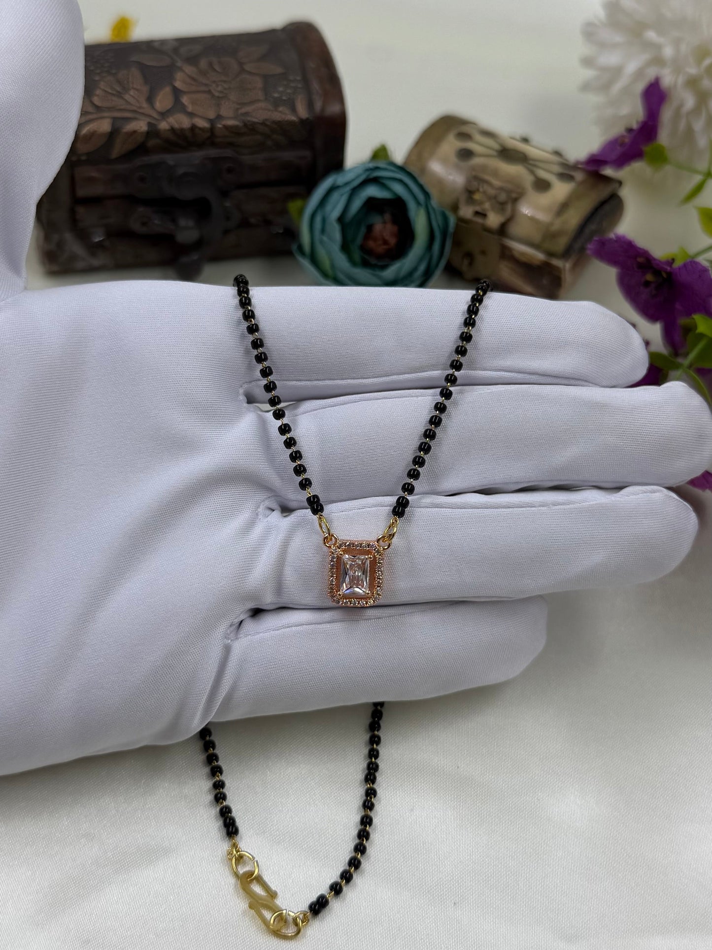 Square-Shaped Rose Gold Mangalsutra