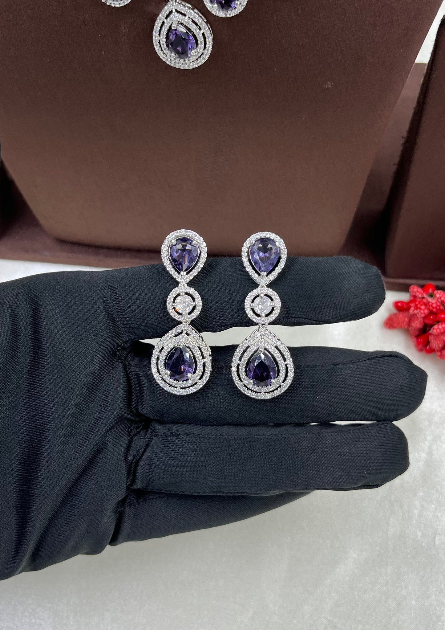 RINA AMERICAN DIAMOND PREMIUM NECKLACE SET