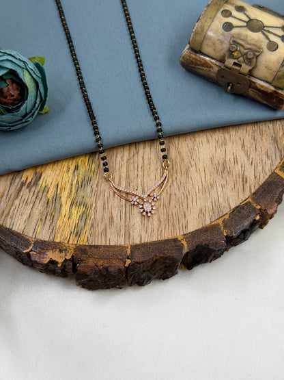 Double Arc V-Drop Rose Gold Mangalsutra