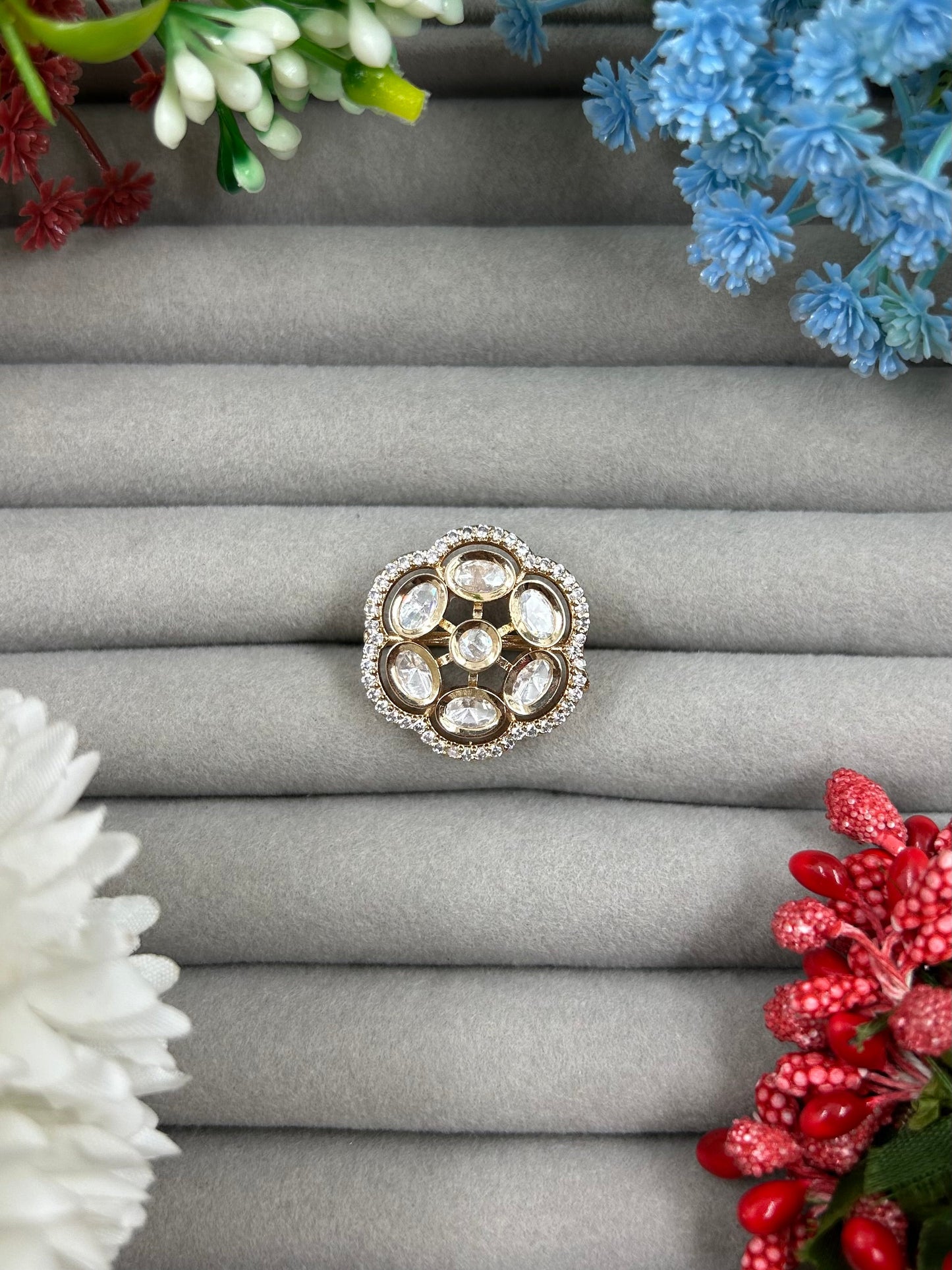 Roshni Moissanite Ring (Adjustable)