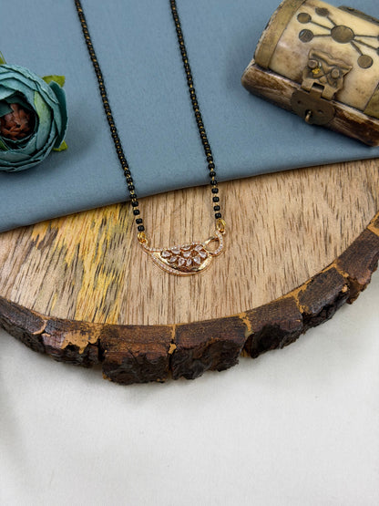 Asymmetric Floral Rose Gold Mangalsutra