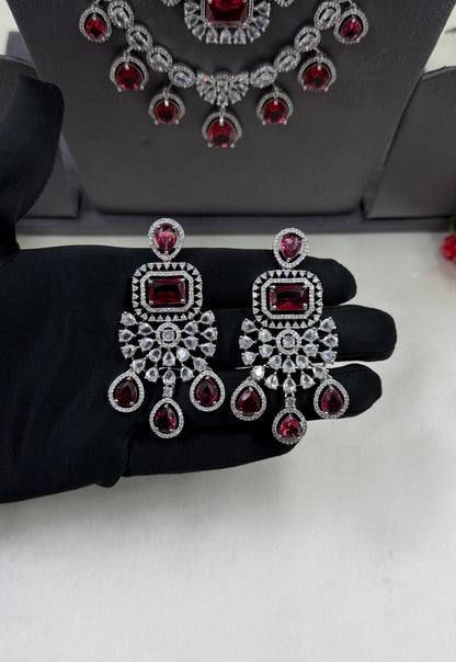 Chitra American Dimond Long Necklace Set