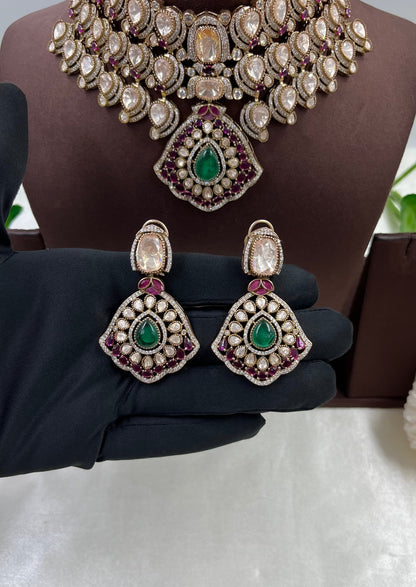 Leena Moissanite Choker Semi Bridal Set