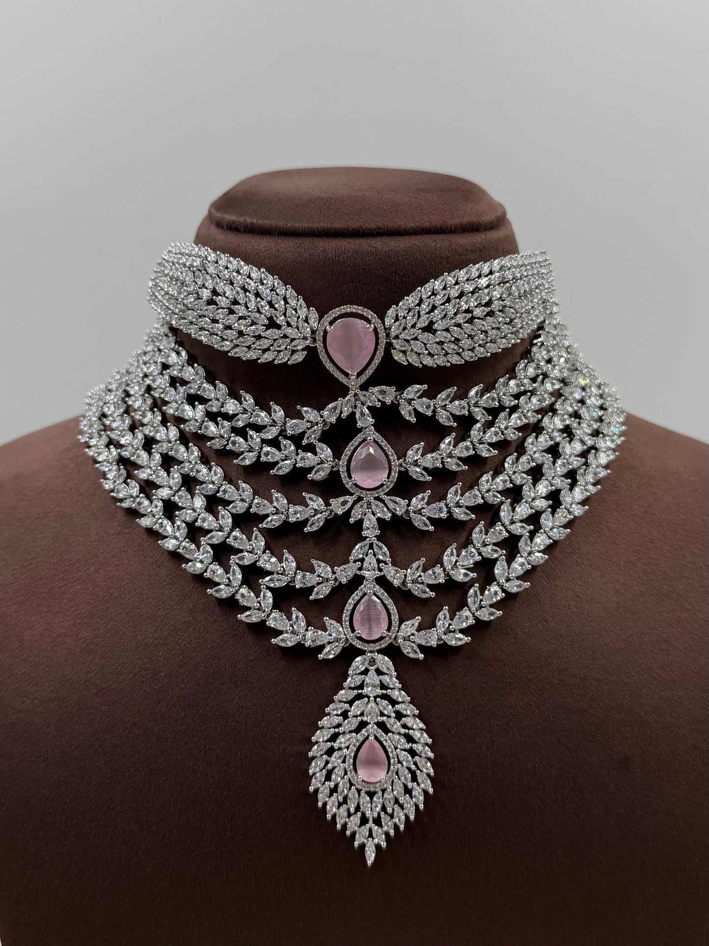 Aisha Premium American Diamond Choker Necklace