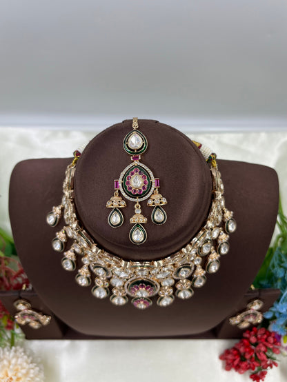 Varnika Choker Moissanite Kundan Necklace