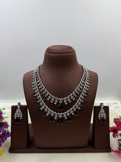 Nora American Diamond Double Layering Necklace