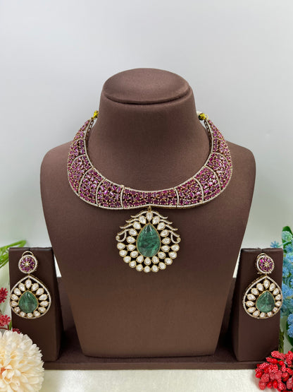 Gowri Premium Moissanite Kundan Necklace