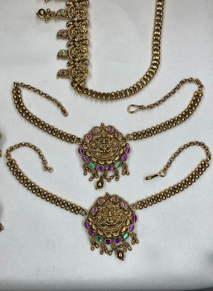 Bridal Temple Jewelry Set with Lakshmi Design