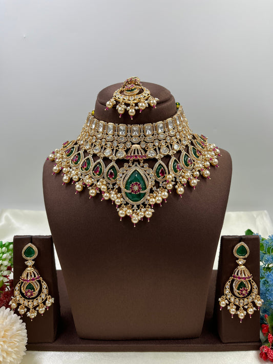 Bhargavi Moissanite Kundan Choker Necklace