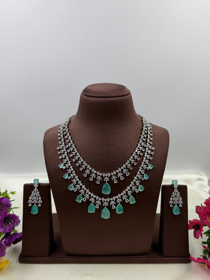 Nora American Diamond Double Layering Necklace