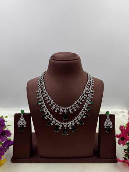 Nora American Diamond Double Layering Necklace