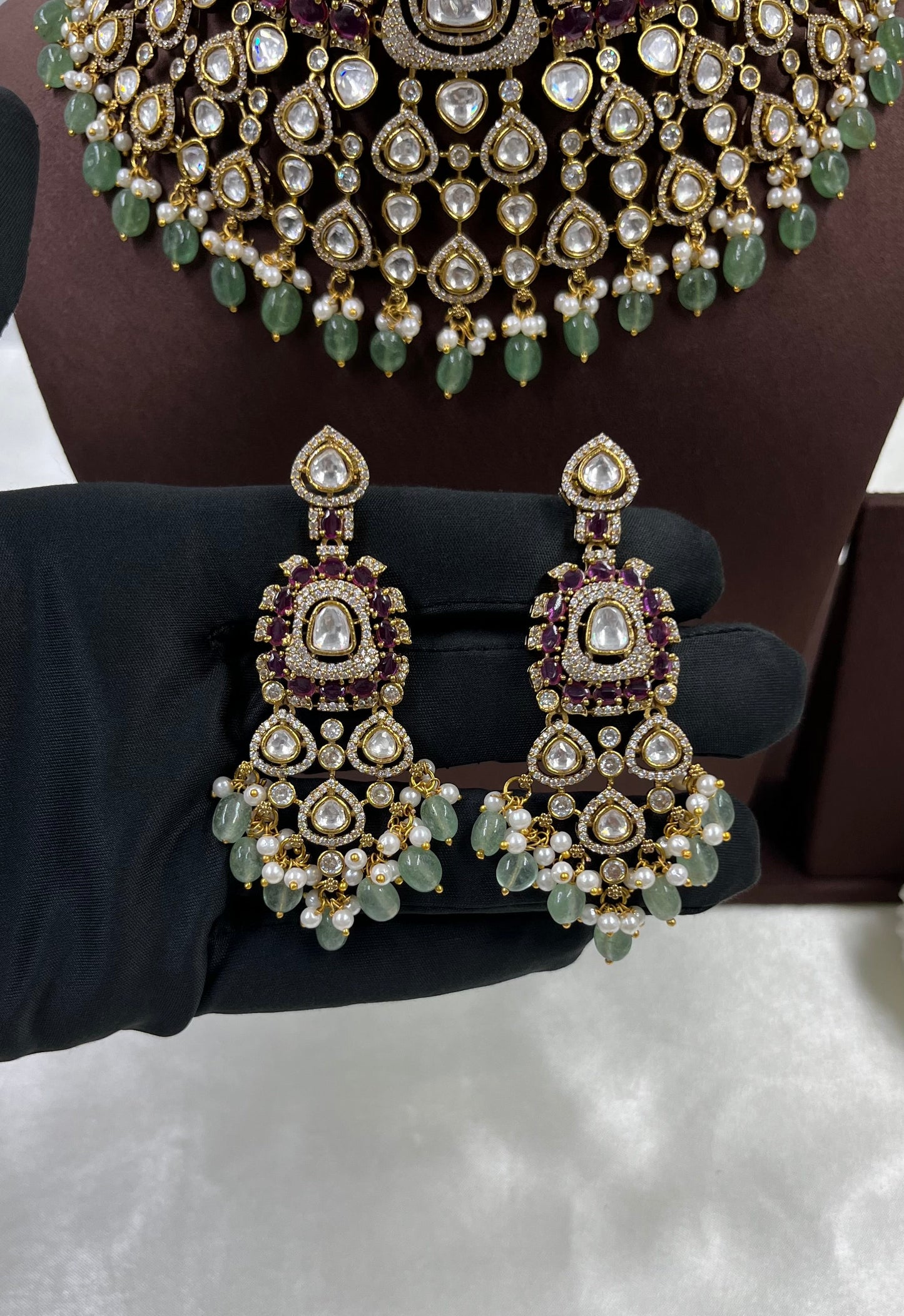 Ruby Reina Moissanite Kundan Necklace