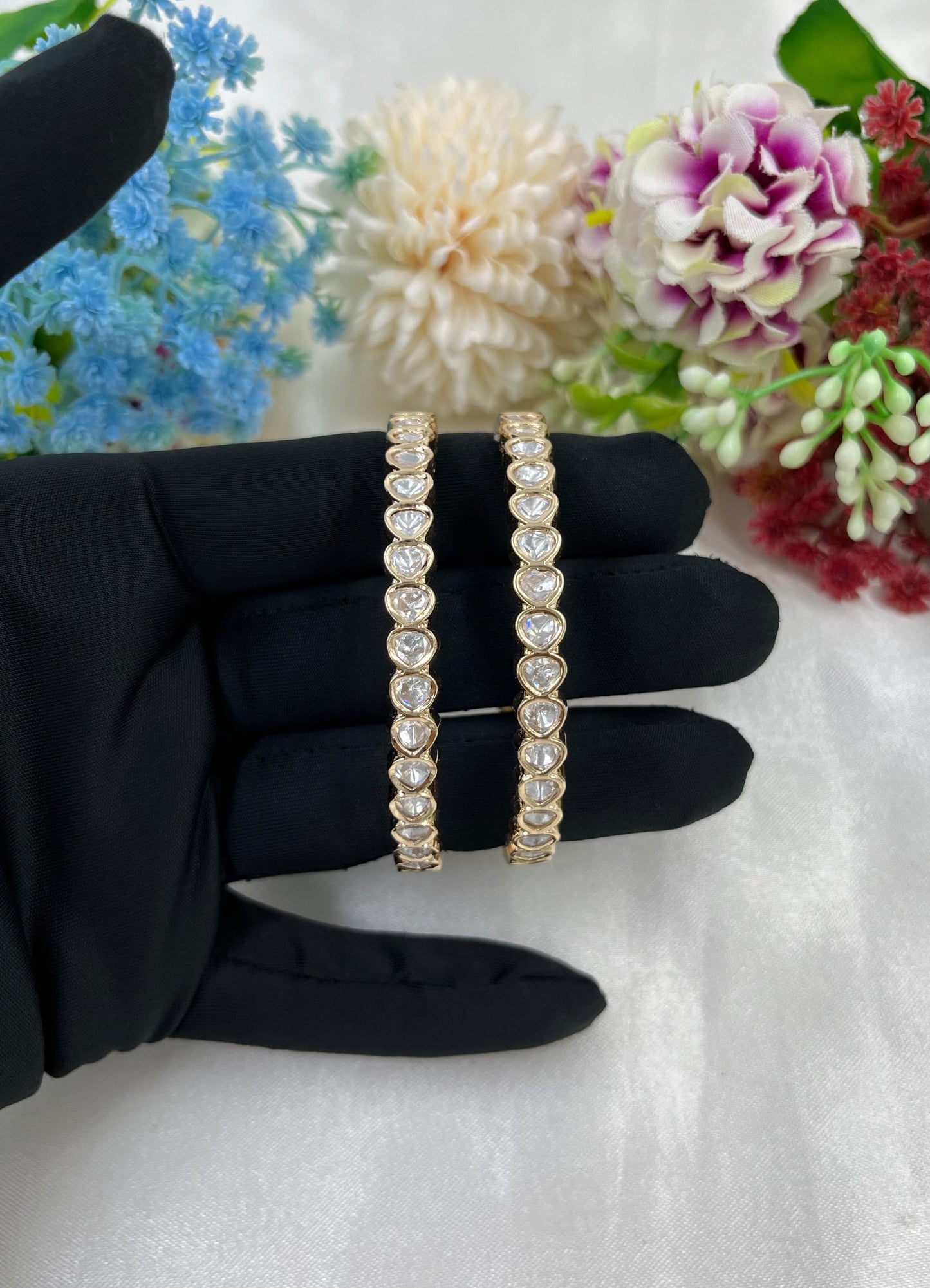 Leena Moissanite Kundan Bangles