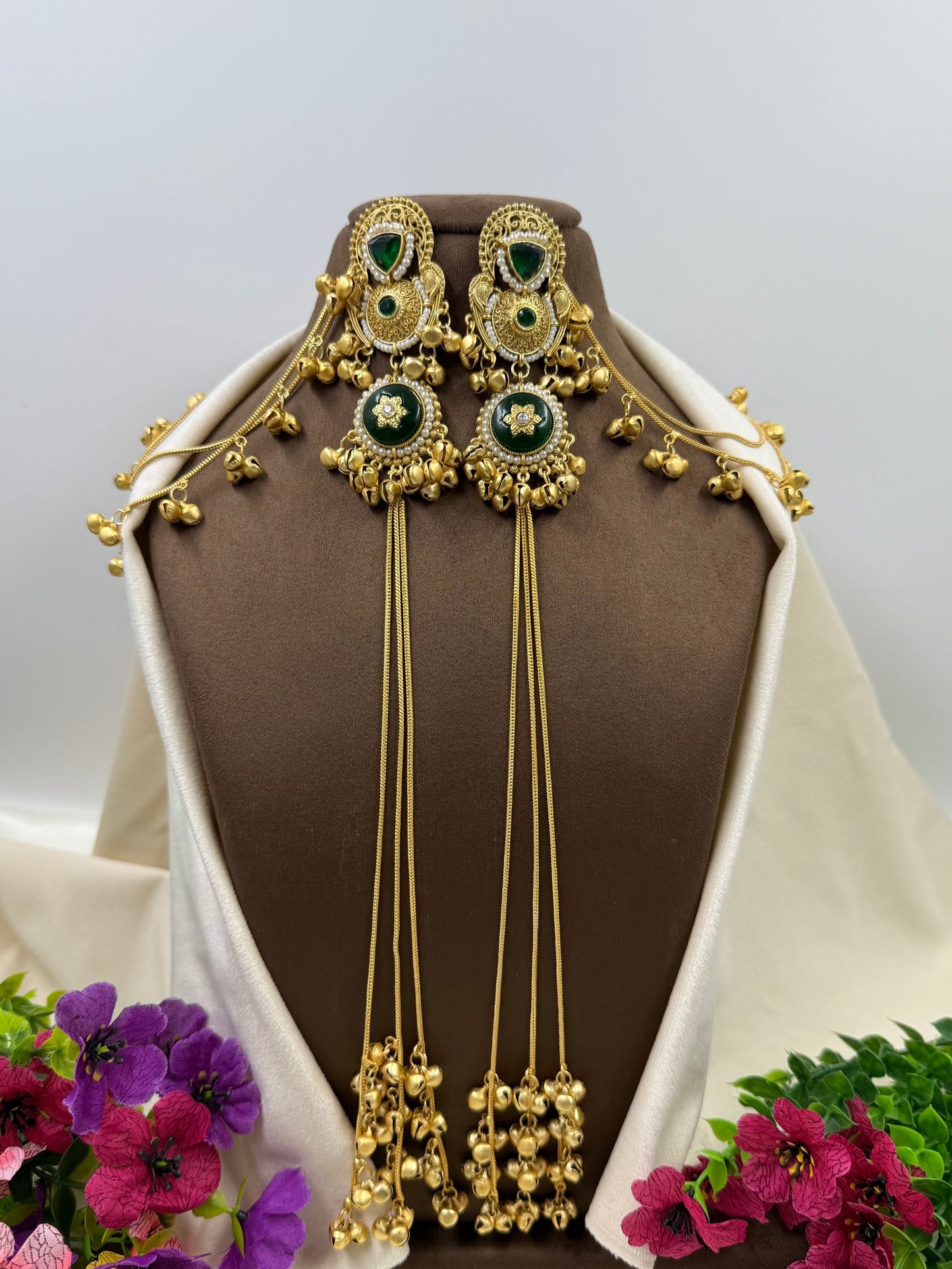 Sariya Kashmiri Earing With Earchain