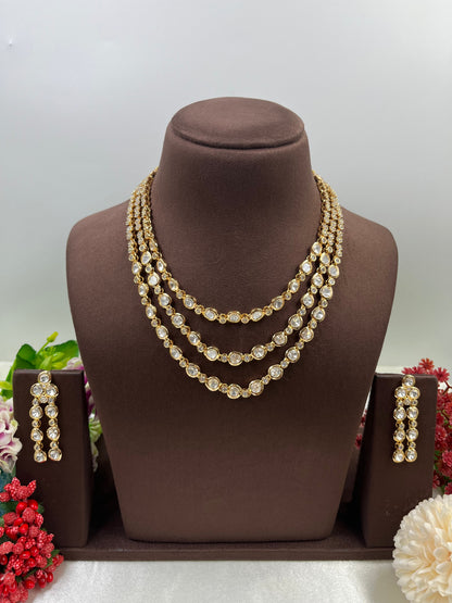 Triple Holo Moissanite Necklace