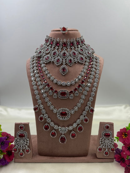 Tina Premium American Diamond Combo Set
