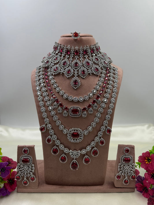 Tina Premium American Diamond Combo Set