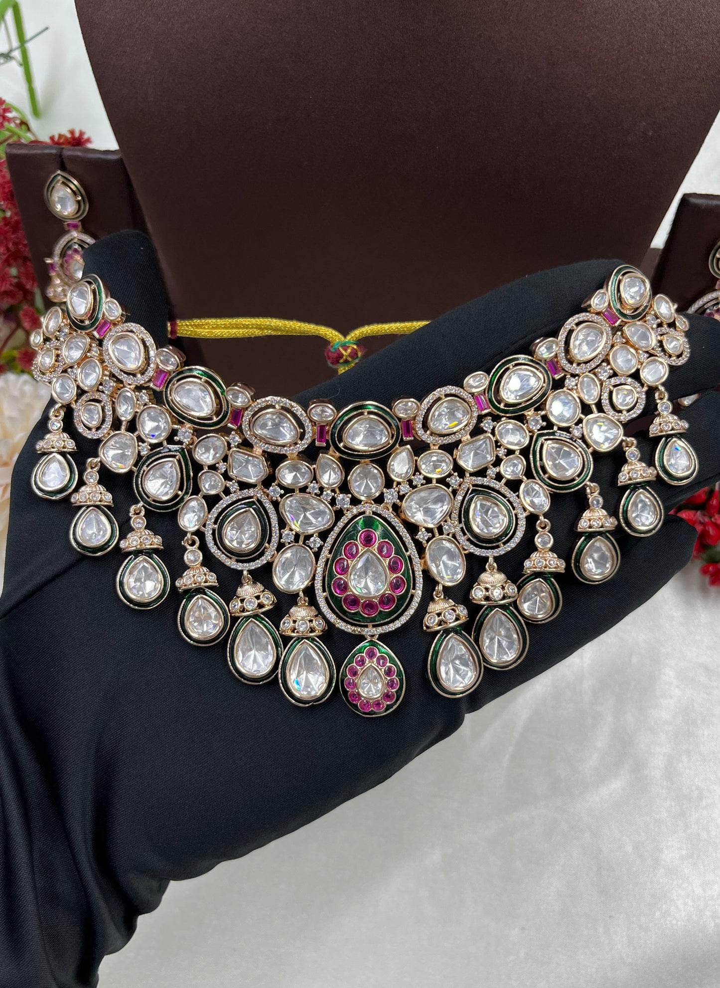 Nasreen Combo Moissanite Kundan Necklace