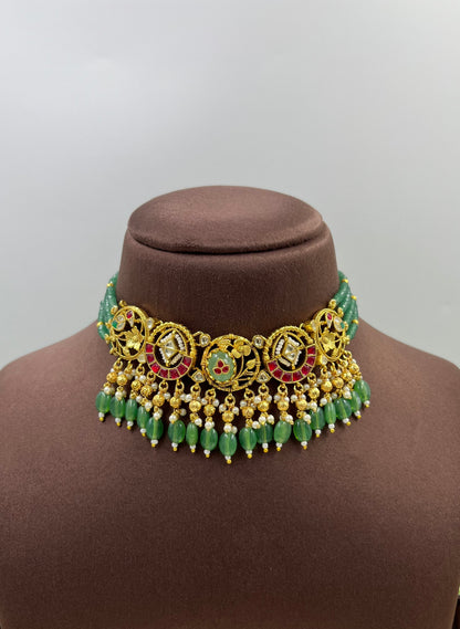 Divya Pachi Kundan Choker Necklace