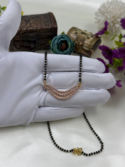 Net Pattern Rose Gold Mangalsutra