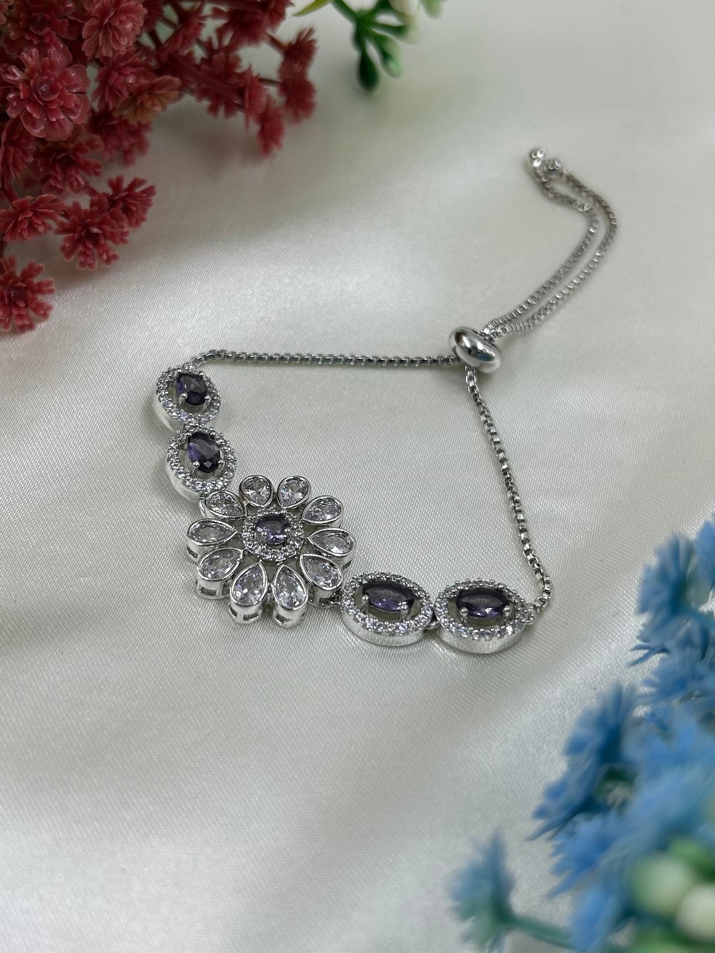 Nancy American Diamond Bracelet (Adjustable)