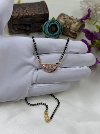 Asymmetric Floral Rose Gold Mangalsutra