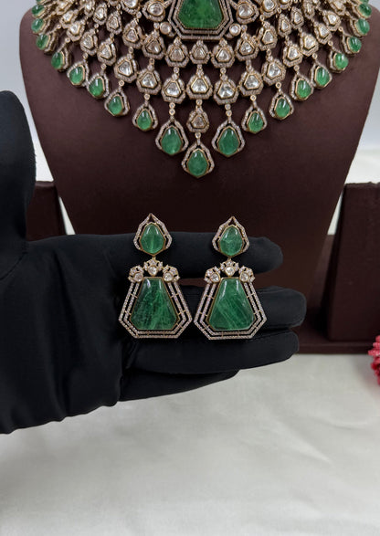 Rukmini Jaipuri Kundan Premium Choker Necklace Set
