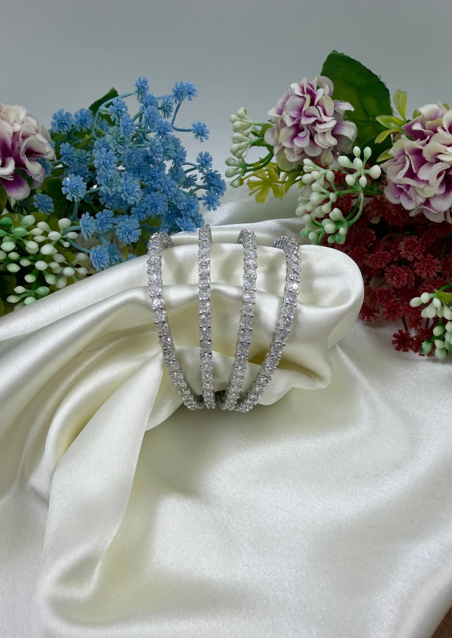 Eliza American Diamond Bangles [4 Piece]