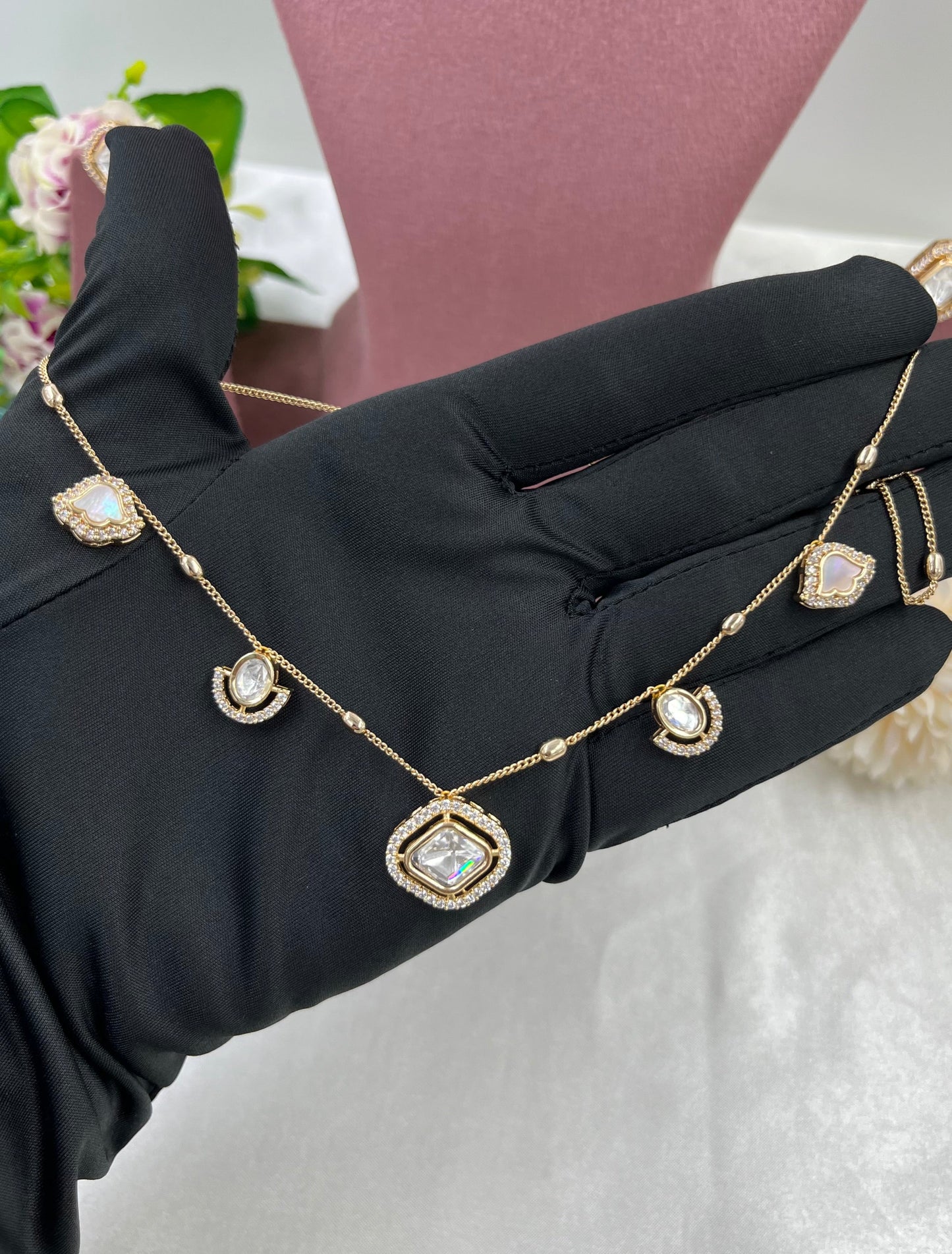 Juhi Moissanite Chain Necklace