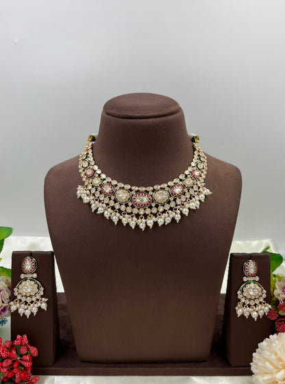 Kesar Moissanite Kundan Necklace