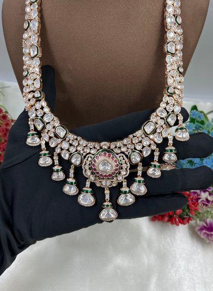 Nasreen Combo Moissanite Kundan Necklace