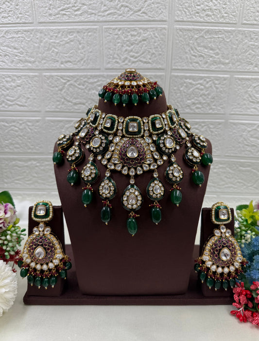 Indu Polki Kundan Necklace Set