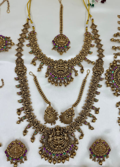 Bridal Temple Jewelry Set with Lakshmi Design