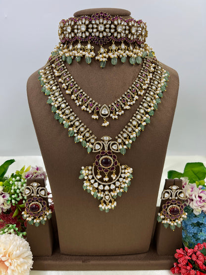 Maharani Royal Combo Moissanite Necklace