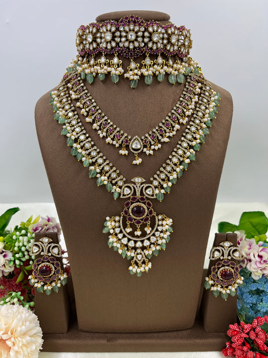 Maharani Royal Combo Moissanite Necklace