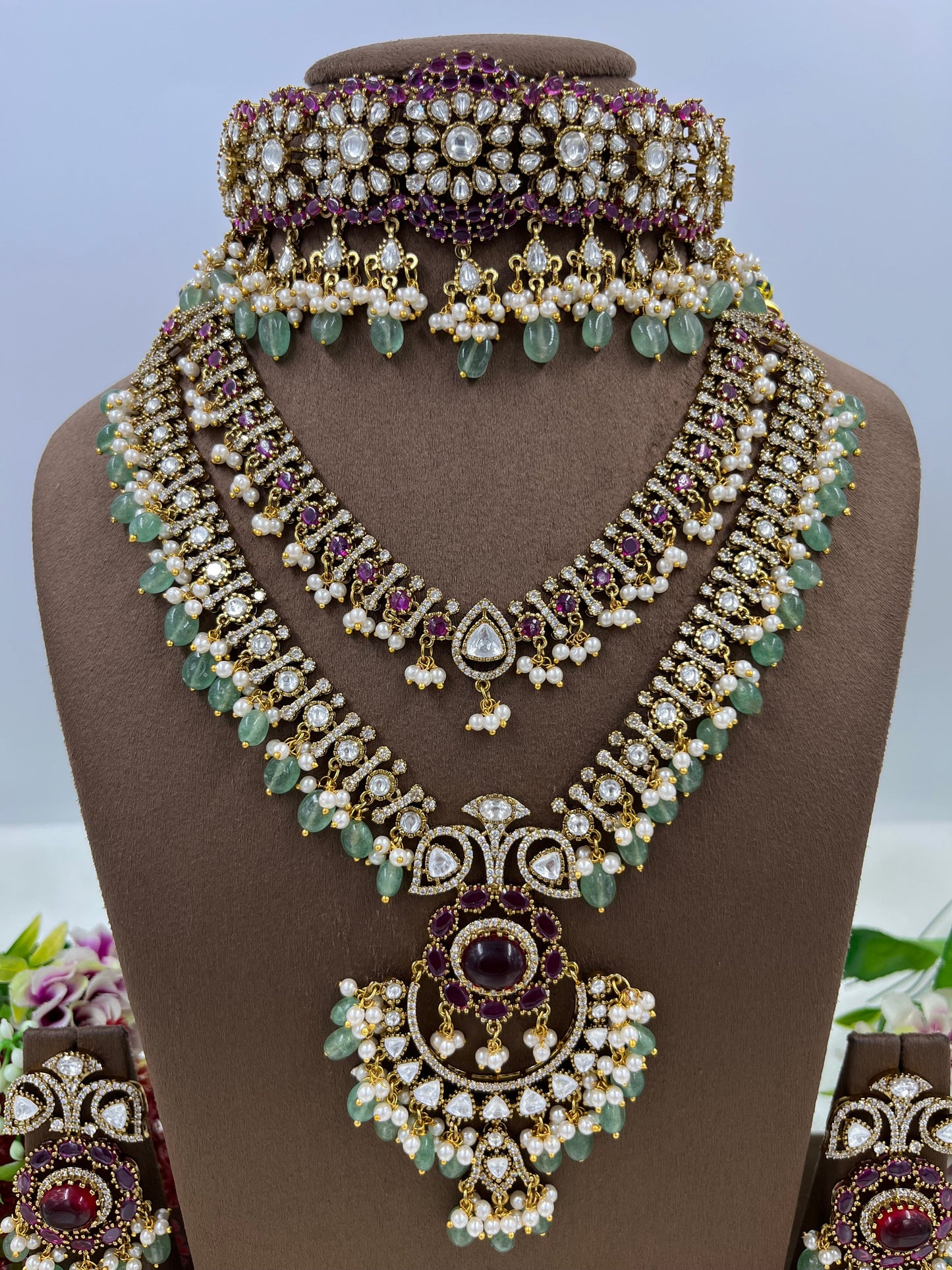 Maharani Royal Combo Moissanite Necklace
