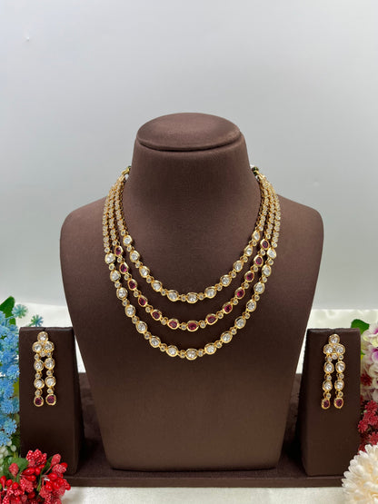 Triple Holo Moissanite Necklace