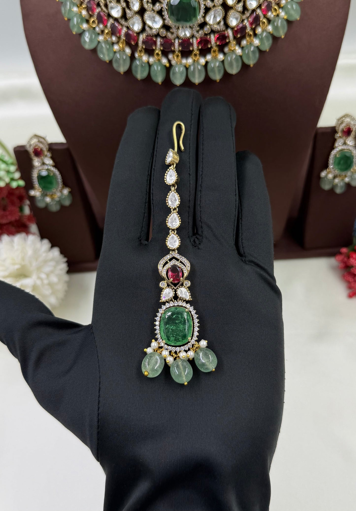 Anita Victorian Semi Bridal Choker Necklace Set