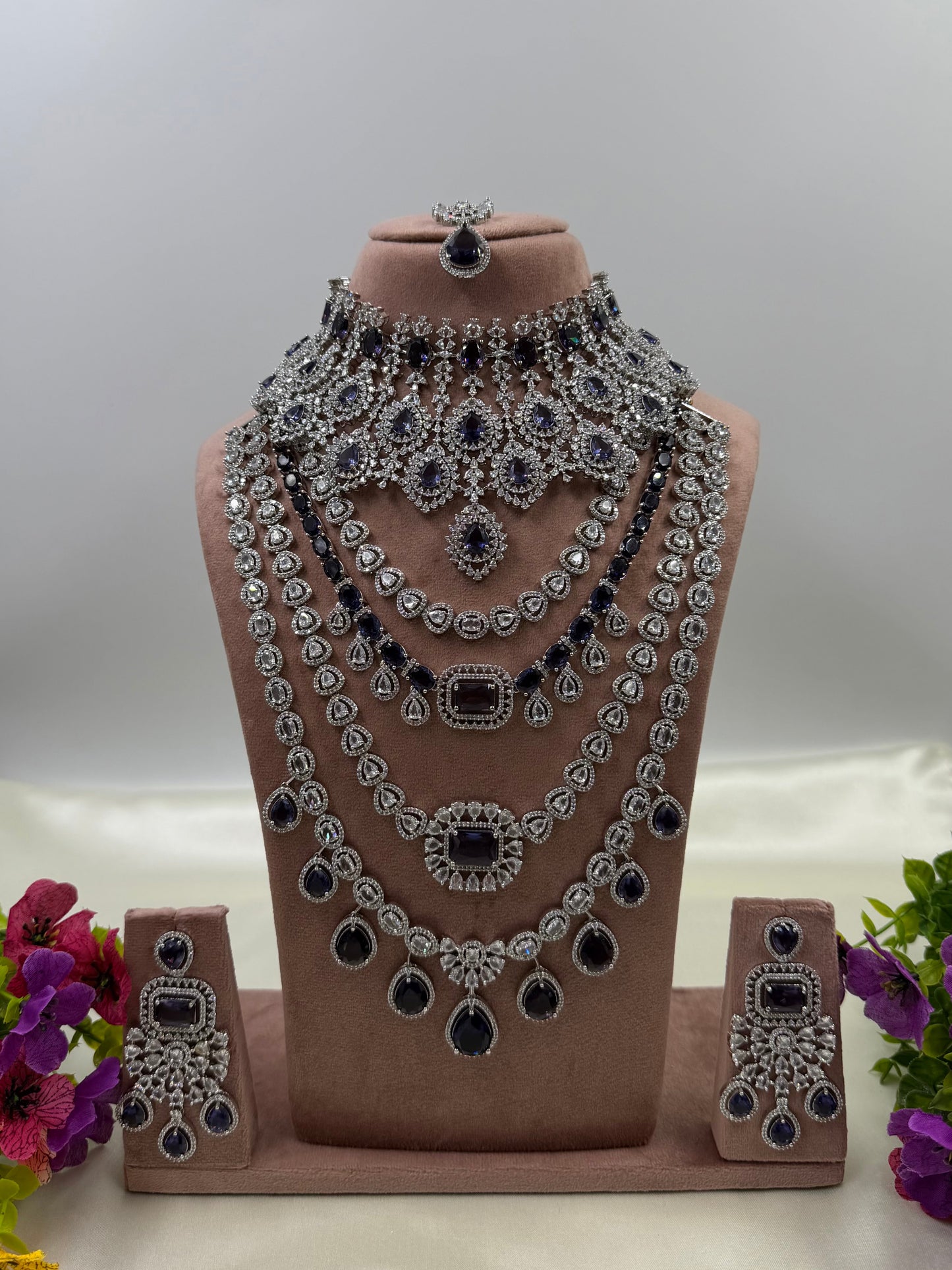 Tina Premium American Diamond Combo Set